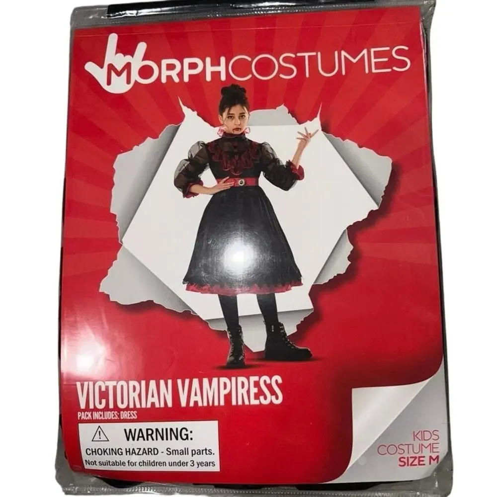 Nwt Girls Morph Costumes VICTORIAN VAMPIRESS Halloween Gown Dress vampire medium